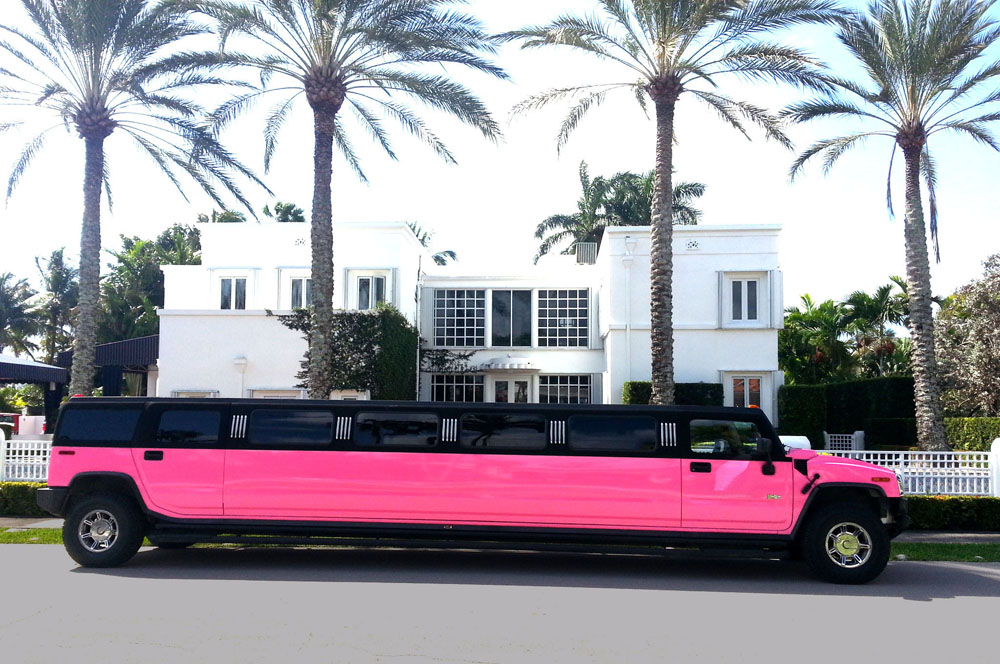 Ft Lauderdale Airport Black/Pink Hummer Limo 